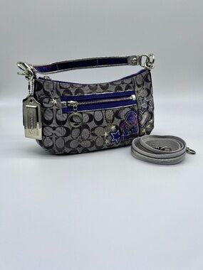 Coach Poppy Tartan Appliqué Shoulder Bag